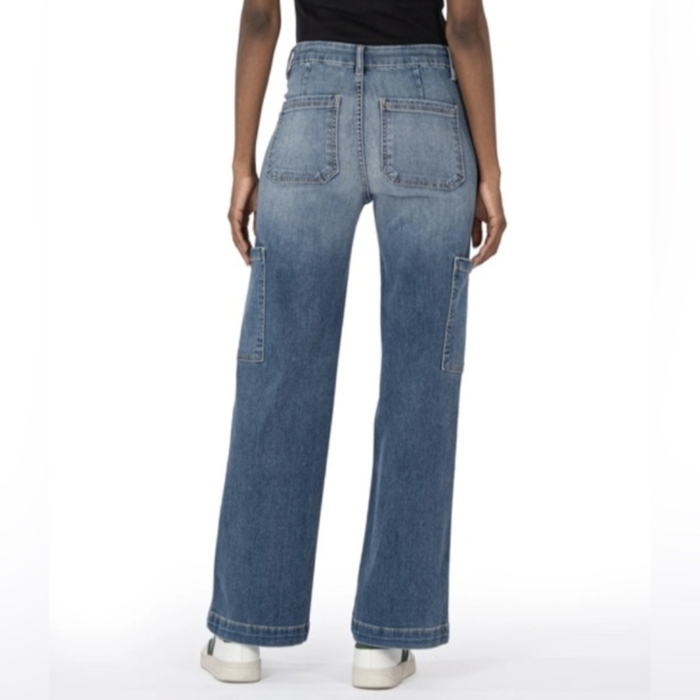 KUT From The KLOTH Jodie WIDE LEG Cargo Jeans Size 14P